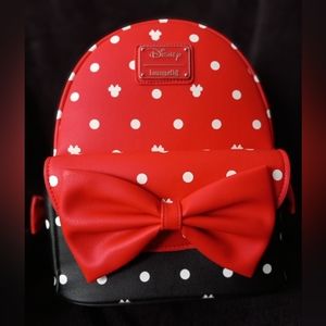 Minnie polka dot and bow Loungefly mini backpack